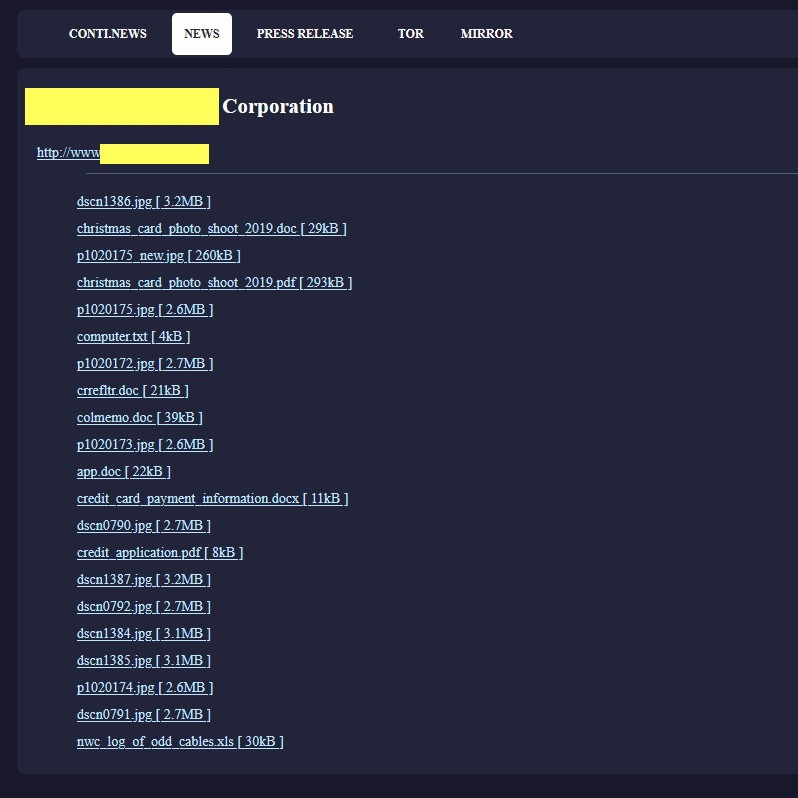 conti types of ransomware