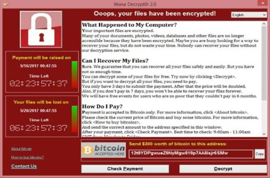 What strings does WannaCry use to encrypt files HelpRansomware