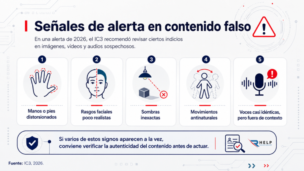 Helpransomware señales de contenido falso