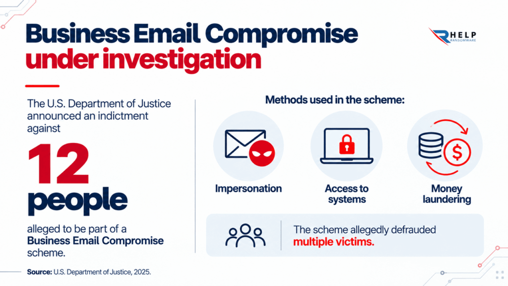 business email compromise under investigation Helpransomware